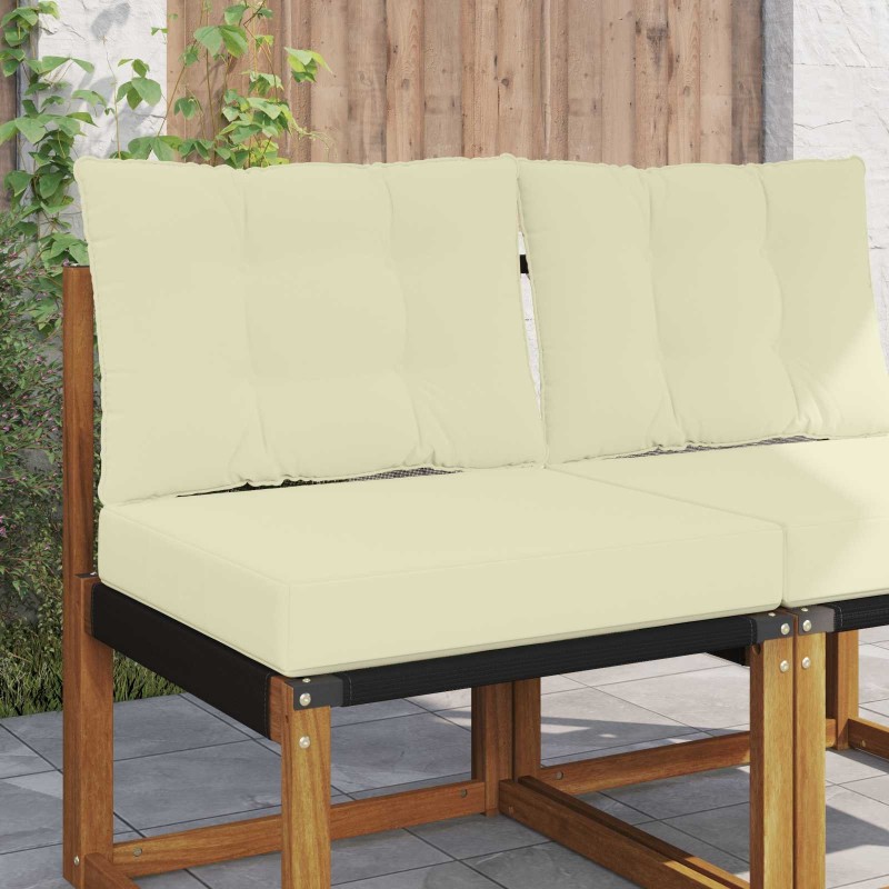 Coussin de canapé d'extérieur 2 pcs Crème Polyester 531532531532