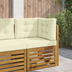 Coussin de canapé d'extérieur 3 pcs Crème Polyester 531537531537