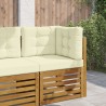 Coussin de canapé d'extérieur 3 pcs Crème Polyester 531537531537