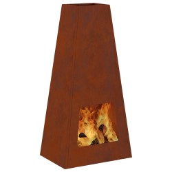 Foyer de cheminée Marron 50 x 35 x 100 cm Acier patiné 531548531548