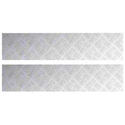 Nez de marche Rectangulaire 2 pcs Argenté 90 x 20 cm Aluminium 531549531549