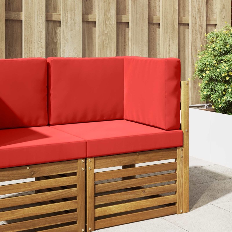 Coussin de canapé d'extérieur 3 pcs Rouge Polyester 531551531551