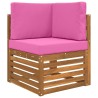 Coussin de canapé d'extérieur 3 pcs Rose Polyester 531555531555
