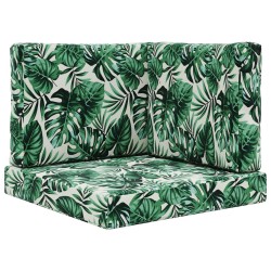 Coussin de canapé d'extérieur 3 pcs Motif feuille Polyester 531558531558