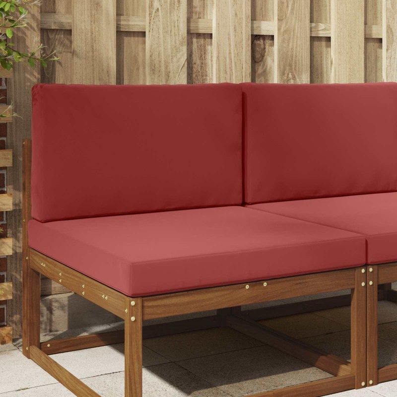 Coussin de canapé d'extérieur 2 pcs Bordeaux Polyester 531572531572