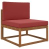 Coussin de canapé d'extérieur 2 pcs Bordeaux Polyester 531572531572