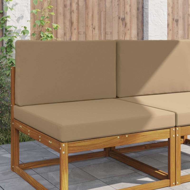 Coussin de canapé d'extérieur 2 pcs Taupe Polyester 531574531574