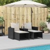 Salon de jardin 5 pcs avec coussins empilable noir polyrotin 531578531578