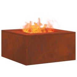 Foyer de cheminée Marron 80 x 80 x 40 cm Acier patiné 531583531583