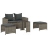 Salon de jardin 5 pcs avec coussins empilable gris polyrotin 531594531594