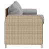 Canapé de jardin avec coussins 3 places beige résine tressée 531602531602