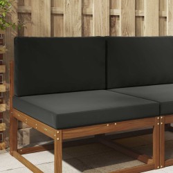 Coussin de canapé d'extérieur 2 pcs Noir Polyester 531609531609