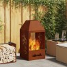 Braise Marron 50 x 50 x 100 cm Acier Corten 531618531618