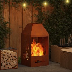 Braise Marron 50 x 50 x 100 cm Acier Corten 531618531618