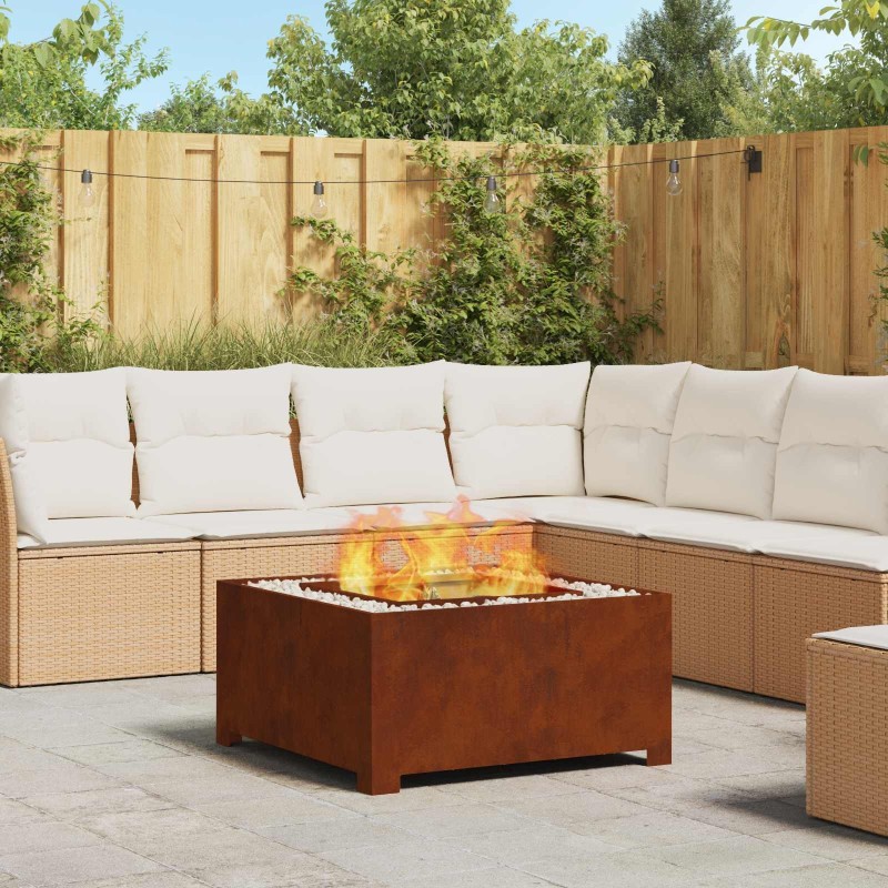 Foyer de cheminée Marron 80 x 80 x 40 cm Acier patiné 531630531630