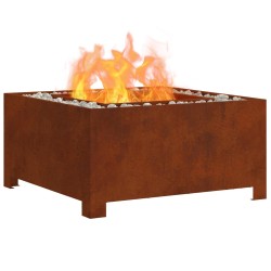 Foyer de cheminée Marron 80 x 80 x 40 cm Acier patiné 531630531630