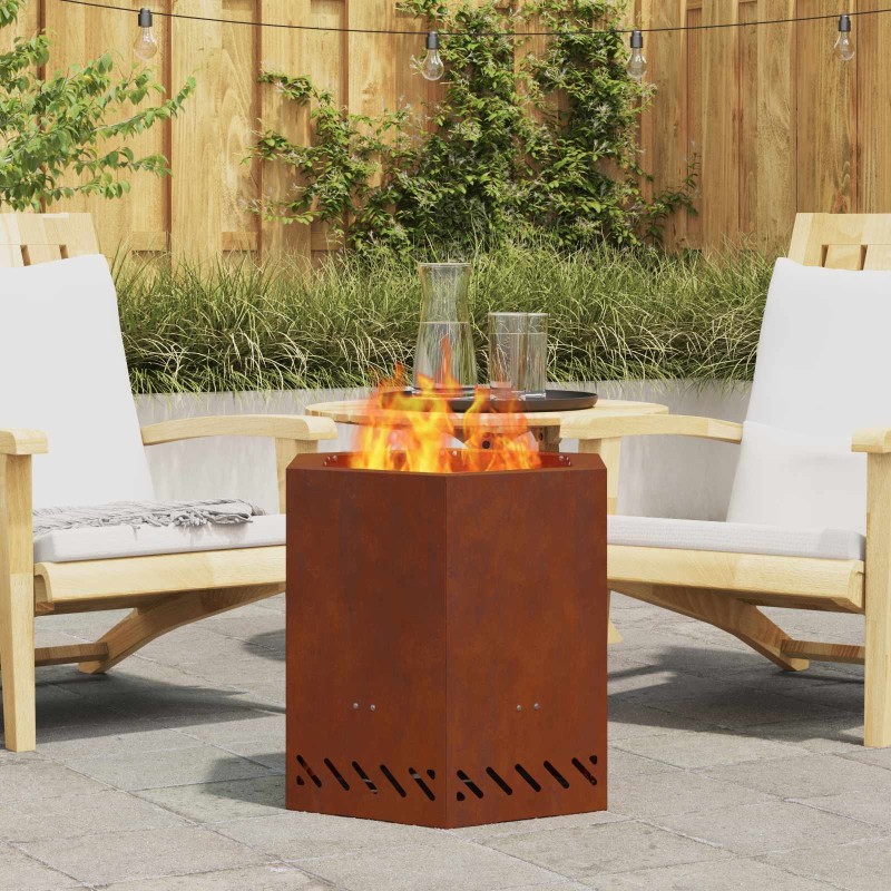 Foyer sans fumée Marron 48 x 48 x 51 cm Acier patiné 531637531637