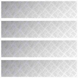 Nez de marche Rectangulaire 4 pcs Argenté 90 x 20 cm Aluminium 531642531642