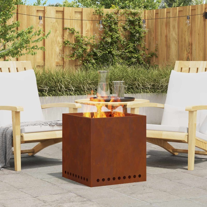 Foyer sans fumée Marron 48 x 48 x 50 cm Acier patiné 531646531646