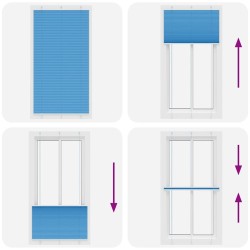 Store plissé bleu 110x200 cm largeur du tissu 109,4cm polyester 531667531667