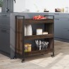 Chariot de cuisine chêne marron 70x30x82 cm bois d'ingénierie 531679531679