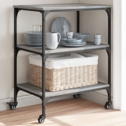 Chariot de cuisine sonoma gris 60x41x76 cm bois d'ingénierie 531682531682