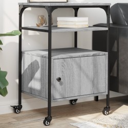 Support d'imprimante à 3 niveaux sonoma gris 50x40x76 cm 531684531684