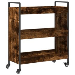 Chariot de cuisine chêne fumé 70x30x82 cm bois d'ingénierie 531685531685
