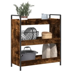 Chariot de cuisine chêne fumé 70x30x82 cm bois d'ingénierie 531685531685