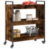 Chariot de cuisine chêne fumé 70x30x82 cm bois d'ingénierie 531685531685