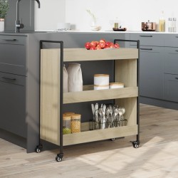 Chariot de cuisine chêne sonoma 70x30x82 cm bois d'ingénierie 531687531687