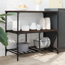 Chariot de cuisine chêne marron 100x50x95 cm bois d'ingénierie 531688531688