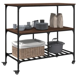 Chariot de cuisine chêne marron 100x50x95 cm bois d'ingénierie 531688531688