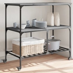 Chariot de cuisine sonoma gris 100x50x95 cm bois d'ingénierie 531689531689