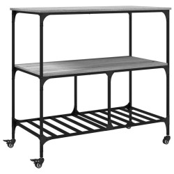 Chariot de cuisine sonoma gris 100x50x95 cm bois d'ingénierie 531689531689