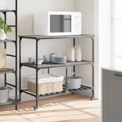Chariot de cuisine sonoma gris 100x50x95 cm bois d'ingénierie 531689531689