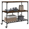 Chariot de cuisine chêne fumé 100x50x95 cm bois d'ingénierie 531690531690