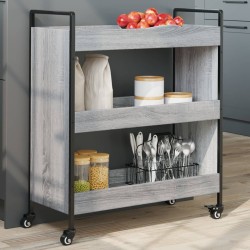 Chariot de cuisine sonoma gris 70x30x82 cm bois d'ingénierie 531695531695