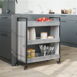 Chariot de cuisine sonoma gris 70x30x82 cm bois d'ingénierie 531695531695
