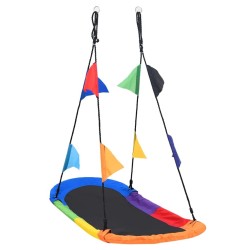 Balançoire nid d'oiseau avec fanions 165x70 cm 531697531697