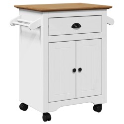 Chariot de cuisine BODO blanc et marron 72x45x80 cm 531705531705