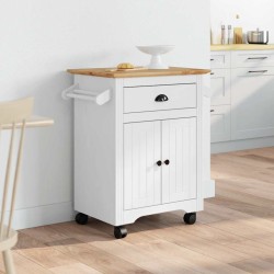 Chariot de cuisine BODO blanc et marron 72x45x80 cm 531705531705