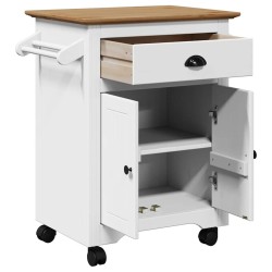 Chariot de cuisine BODO blanc et marron 72x45x80 cm 531705531705