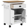 Chariot de cuisine BODO blanc et marron 72x45x80 cm 531705531705