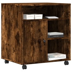 Support d'imprimante avec roulettes chêne fumé 60x50x67 cm 531753531753