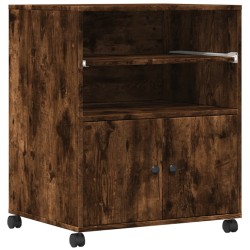 Support d'imprimante avec roulettes chêne fumé 60x48x74 cm 531756531756