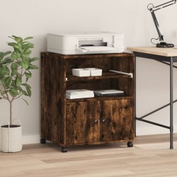Support d'imprimante avec roulettes chêne fumé 60x48x74 cm 531756531756