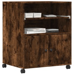 Support d'imprimante avec roulettes chêne fumé 60x48x74 cm 531756531756