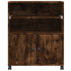 Support d'imprimante avec roulettes chêne fumé 60x48x74 cm 531756531756