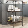 Chariot de cuisine chêne marron 60,5x50x105cm bois d'ingénierie 531768531768